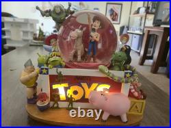 Disney Toy Story Andy's Toys Musical Snow Globe Woody Buzz Rex Hamm Rare