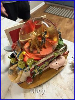 Disney Toy Story Andy's Toys Musical Snow Globe Woody Buzz Rex Hamm Rare