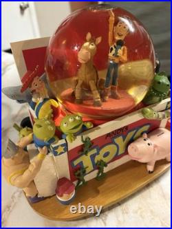 Disney Toy Story Andy's Toys Musical Snow Globe Woody Buzz Rex Hamm Rare