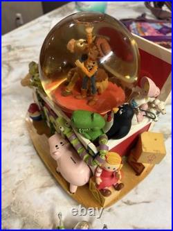 Disney Toy Story Andy's Toys Musical Snow Globe Woody Buzz Rex Hamm Rare