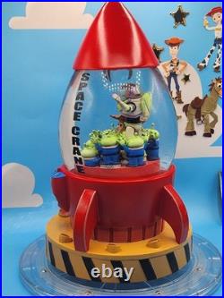 Disney Toy Story Buzz Woody Space Crane Snow Globe Music Box