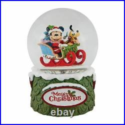 Disney Traditions Mickey Mouse an Pluto Laughing All the Way Waterball Snowglobe