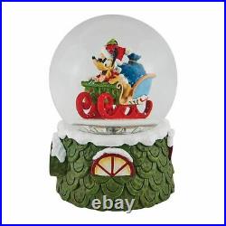 Disney Traditions Mickey Mouse an Pluto Laughing All the Way Waterball Snowglobe