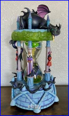 Disney Villains Hourglass Snow Globe Statue Light-Up Musical with Styrofoam Box