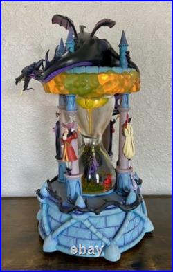 Disney Villains Hourglass Snow Globe Statue Light-Up Musical with Styrofoam Box