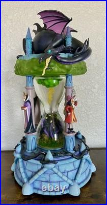 Disney Villains Hourglass Snow Globe Statue Light-Up Musical with Styrofoam Box