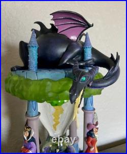 Disney Villains Hourglass Snow Globe Statue Light-Up Musical with Styrofoam Box