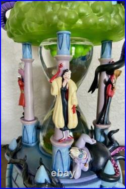 Disney Villains Hourglass Snow Globe Statue Light-Up Musical with Styrofoam Box