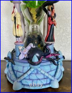 Disney Villains Hourglass Snow Globe Statue Light-Up Musical with Styrofoam Box