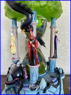 Disney Villains Hourglass Snow Globe Statue Light-Up Musical with Styrofoam Box
