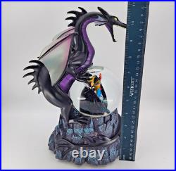 Disney Villains Maleficent Dragon Snow Globe 11 Tall Disney Store with Box WORKS
