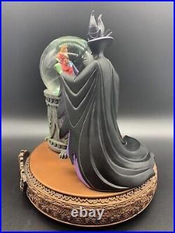 Disney Villains Maleficent Musical Rotating Snow Globe Sleeping Beauty RARE