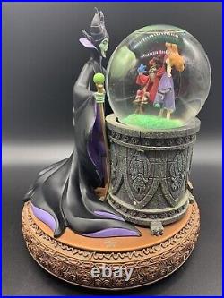 Disney Villains Maleficent Musical Rotating Snow Globe Sleeping Beauty RARE