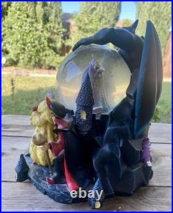 Disney Villains Musical Snow Globe Plays Grim Grinning Ghost Made In Japan-Read