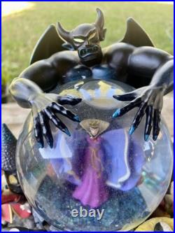 Disney Villains Musical Snow Globe Plays Grim Grinning Ghost Made In Japan-Read