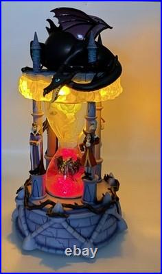 Disney Villains Snow Globe Maleficent Witch Hourglass Dragon LIGHTS WithBOX