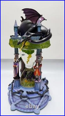 Disney Villains Snow Globe Maleficent Witch Hourglass Dragon LIGHTS WithBOX