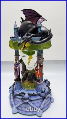 Disney Villains Snow Globe Maleficent Witch Hourglass Dragon LIGHTS WithBOX