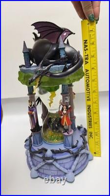 Disney Villains Snow Globe Maleficent Witch Hourglass Dragon LIGHTS WithBOX