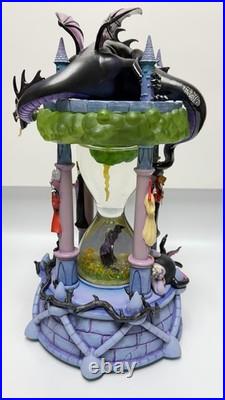 Disney Villains Snow Globe Maleficent Witch Hourglass Dragon LIGHTS WithBOX