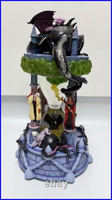 Disney Villains Snow Globe Maleficent Witch Hourglass Dragon LIGHTS WithBOX