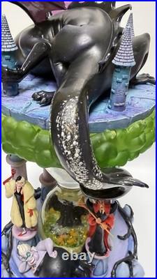 Disney Villains Snow Globe Maleficent Witch Hourglass Dragon LIGHTS WithBOX