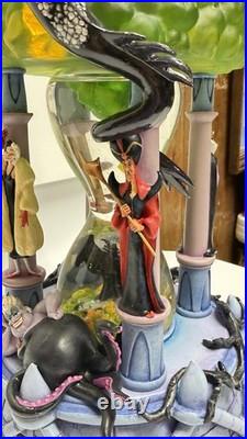 Disney Villains Snow Globe Maleficent Witch Hourglass Dragon LIGHTS WithBOX
