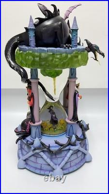 Disney Villains Snow Globe Maleficent Witch Hourglass Dragon LIGHTS WithBOX
