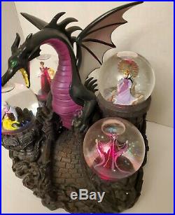 Disney Villains Snowglobe Dragon Maleficent the Evil Queen Ursula Jafar Rare LE