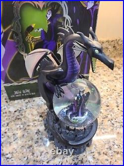 Disney Villan Maleficent Dragon Musical Snow Globe Disney Store Exclusive READ