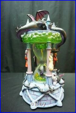 Disney Villians Hourglass Snowglobe Lights Up & Make Storm Noise