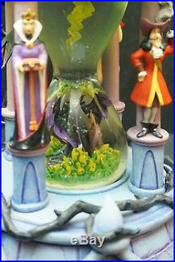 Disney Villians Hourglass Snowglobe Lights Up & Make Storm Noise