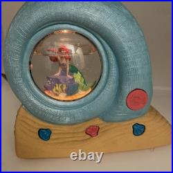Disney Vintage Little Mermaid Musical Snow Globe Clamshell Musical Glow