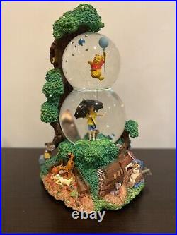 Disney Winnie The Pooh Christopher Robin 2-tier Snow globe Vintage Collectible