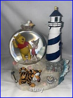 Disney Winnie The Pooh Lighthouse Musical Snowglobe Piglet Tigger