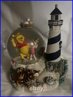 Disney Winnie The Pooh Lighthouse Musical Snowglobe Piglet Tigger