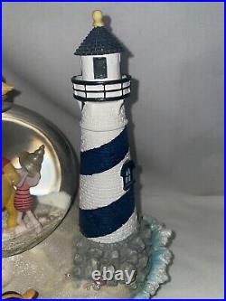 Disney Winnie The Pooh Lighthouse Musical Snowglobe Piglet Tigger