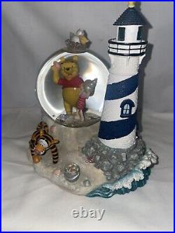 Disney Winnie The Pooh Lighthouse Musical Snowglobe Piglet Tigger