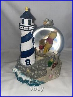 Disney Winnie The Pooh Lighthouse Musical Snowglobe Piglet Tigger