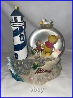 Disney Winnie The Pooh Lighthouse Musical Snowglobe Piglet Tigger