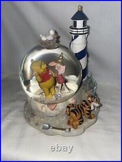 Disney Winnie The Pooh Lighthouse Musical Snowglobe Piglet Tigger