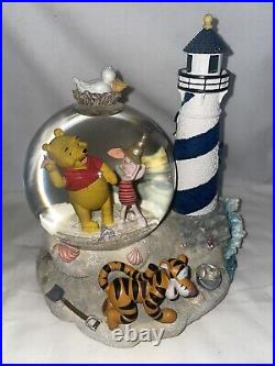 Disney Winnie The Pooh Lighthouse Musical Snowglobe Piglet Tigger