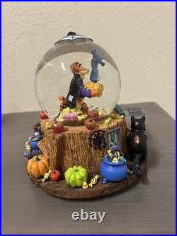 Disney Winnie the Pooh Halloween Tiggers Haunted House Musical Snow Globe Works