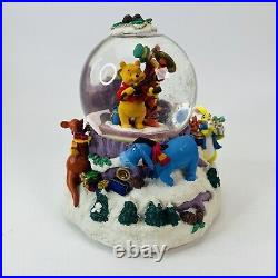 Disney Winnie the Pooh Musical Snow Globe We Wish You A Merry Christmas