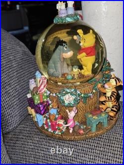 Disney Winnie the Pooh Snow Globe Music Box with Tigger and Piglet Design