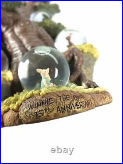 Disney Winnie the Pooh Tree with Multiple Mini Snow Globes 75th Anniversary. Read