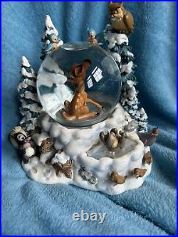 Disney Winter Bambi Snow globe Musical Animation with in Box (music Works)