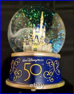 Disney World 50th Anniversary Magic Kingdom Cinderella Castle Snow Globe