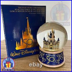 Disney World 50th Anniversary Magic Kingdom Cinderella Musical Castle Snow Globe