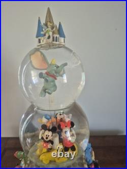 Disney World Character Parade 2 Tiered Spinning Dumbo Snow Globe Vintage F/S USA